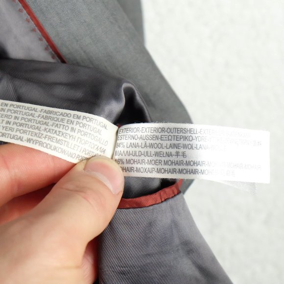 Massimo Dutti Blazer Jacket Mens 40R Gray Two Button Double Vented Wool - Picture 13 of 16